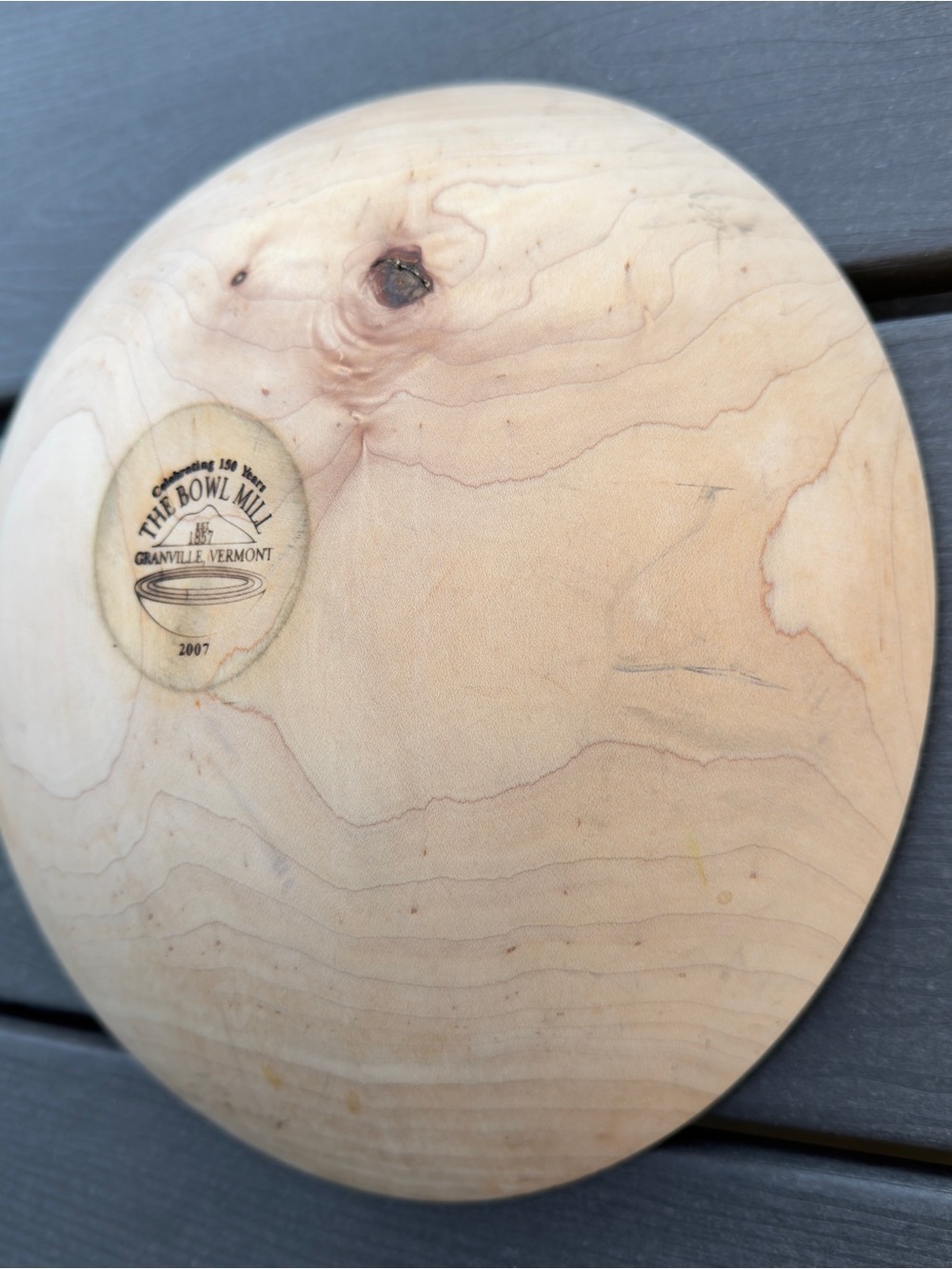 The Bowl Mill Granville Vermont Wooden 10" Size Natural Finish 2007 Bread Dough - Picture 5 of 7